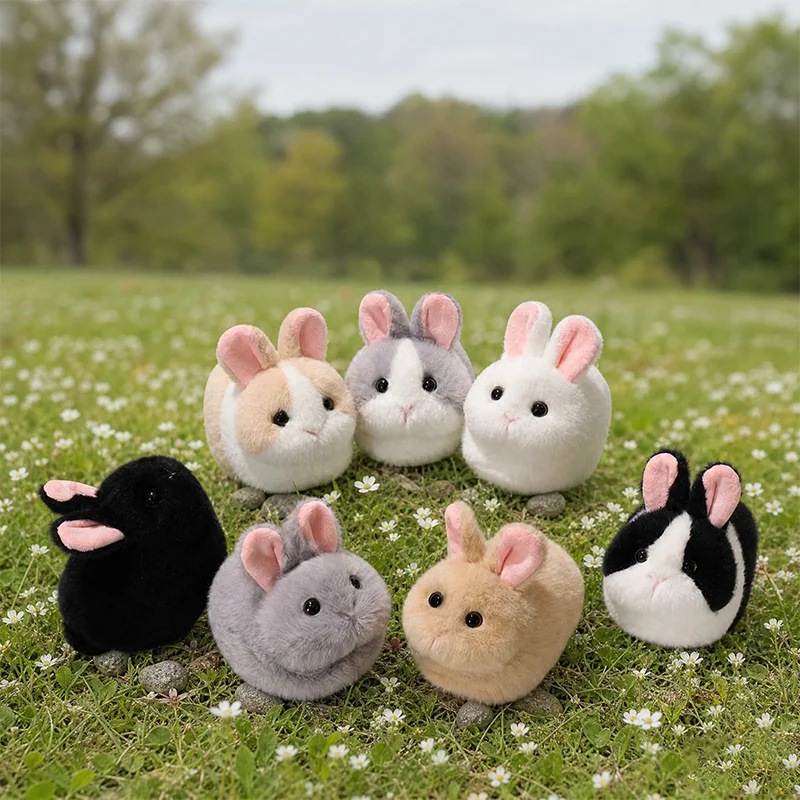 13CM Simulated Cute Multicolored Little Rabbit Plush Toy Lifelike Ultrasoft Cartoon Animal Bunny Plushies Doll Kid Birthday Gift