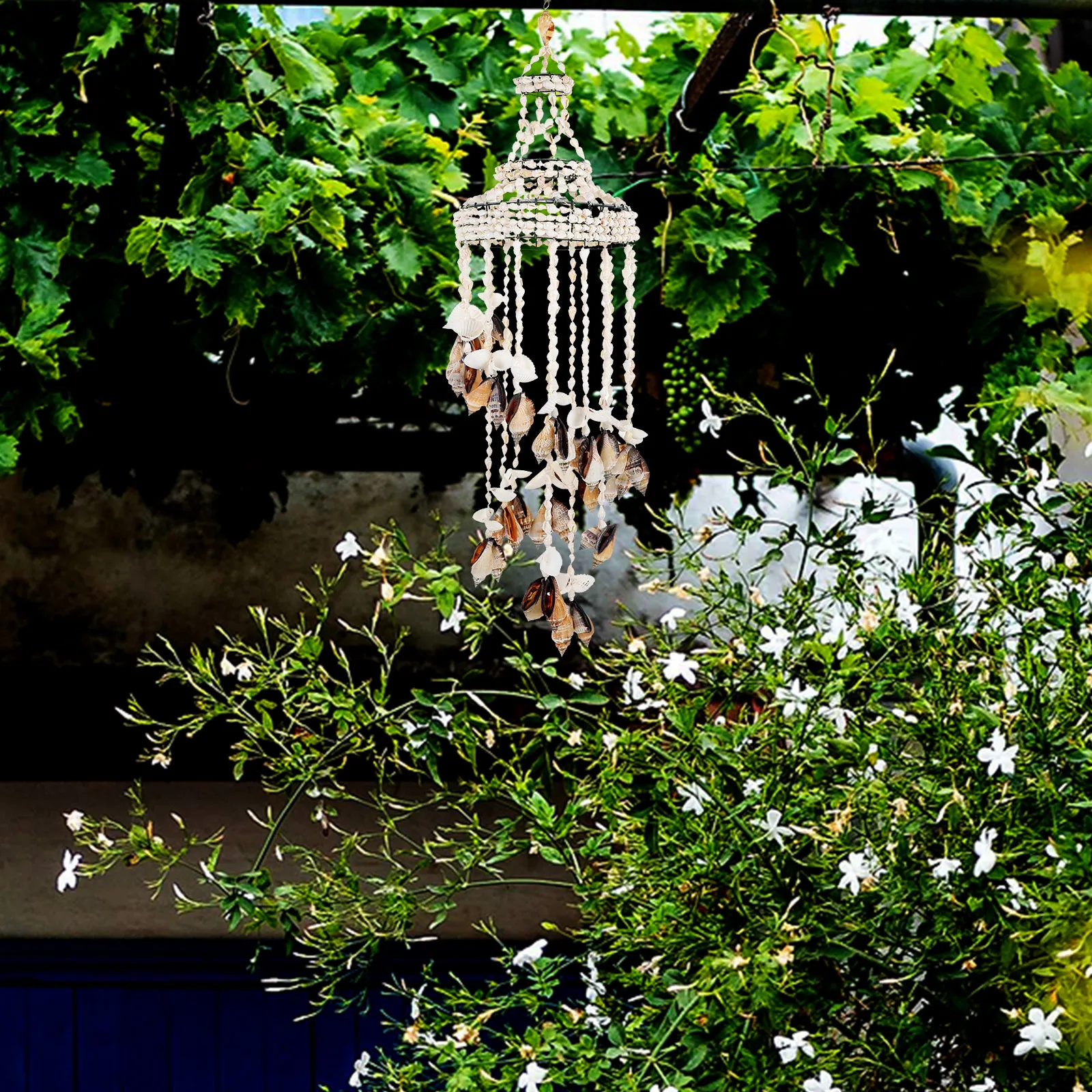 

Stylish Conch Sea Shell Wind Chime Material Bedroom Garden Home Decor Hanging naments Wind Bell Natural Touch Indoor