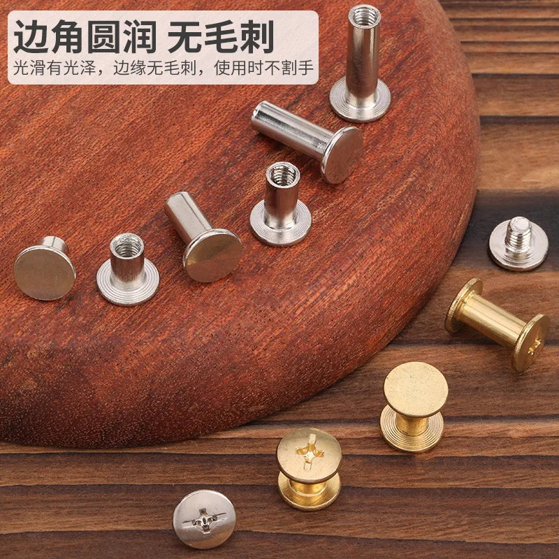 10pcs Chicago Screws Post Rivets Gold Finish Locking Screws Leather Belt Rivets