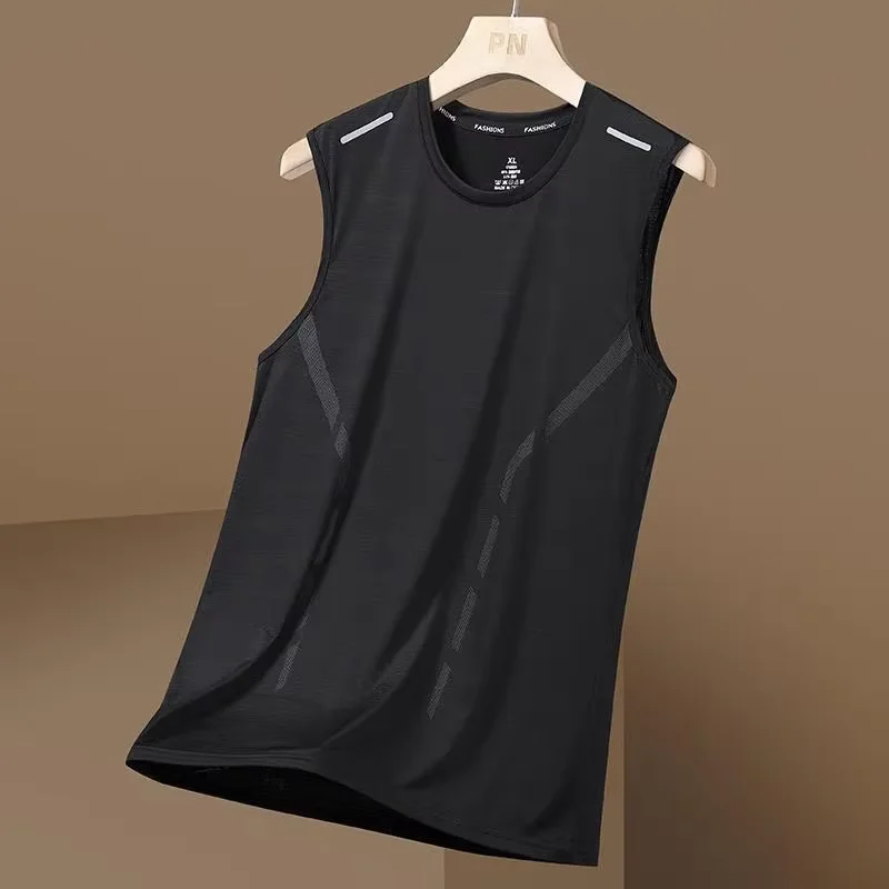 

New Sports Quick Dry Men's Vest Summer Outdoor New Gym Fitness Quick Dry Clothing Breathable Lightweight Plus Size O-neck Tank
