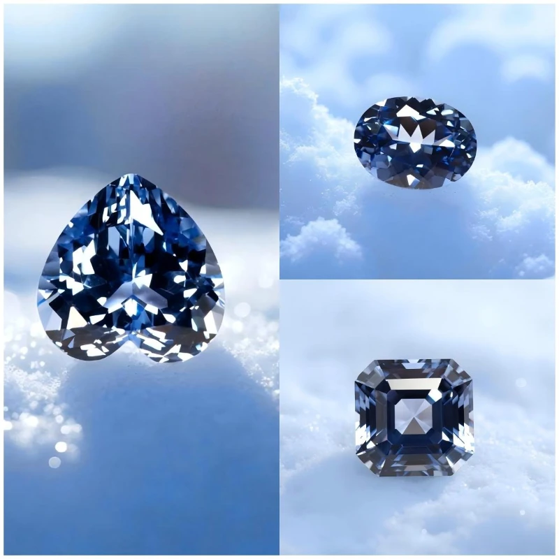 Saffier VVS1 Korenbloem Kleur Lab Grown Edelsteen Meerdere vormen Selecteerbaar DIY Geavanceerde sieraden maken Materialen Certificaat