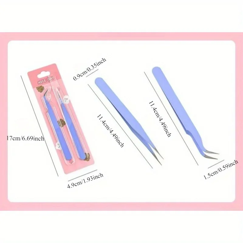 Tweezers Set - Angle and Straight Hand Tools for DIY Scrapbooking, Jewelry Making, Beading Work - Scrapbooking Supplies,