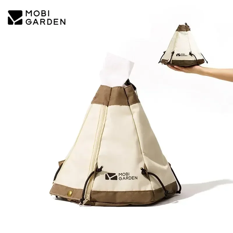 

MOBI GARDEN Tent-Type Cotton Tissue Box 104g Ultralight Draw Paper Box Portable Roll Paper Box Outdoor Camping Equipment A Tower