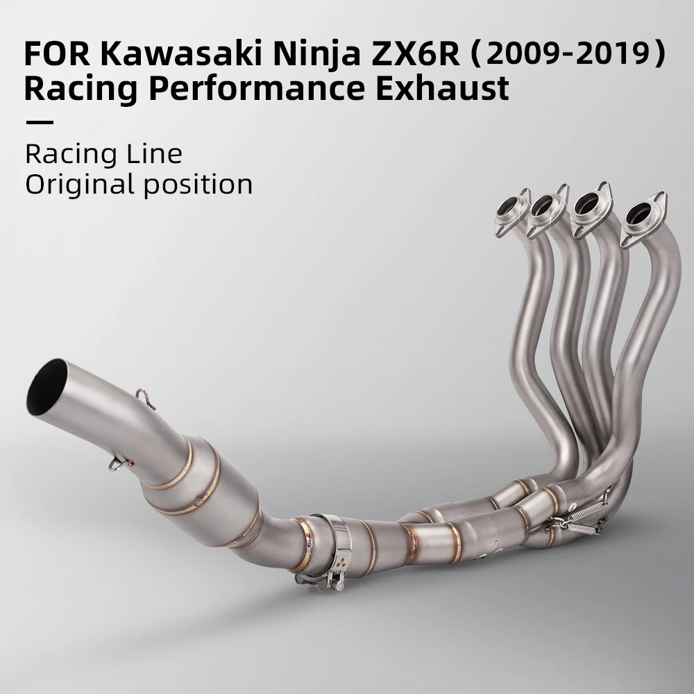 

For kawasaki ninja ZX6R Full Motorcycle Exhaust System Escape Slip On Front Tube Link Pipe Connect Original（2009-2019）