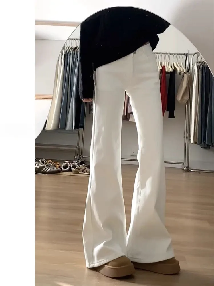 High Waist Bell Bot Jeans Women's Autumn New plus Size Comfortable Loose Fit Cotton Stretch Denim Bootcut Pants