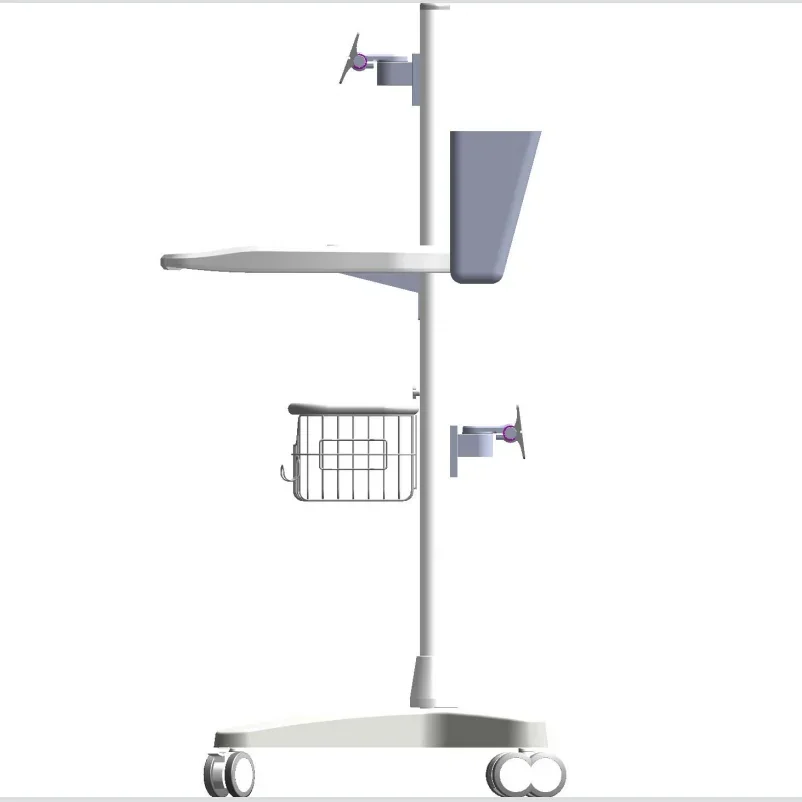 Top sell computer Doctor laptop medical hospital stainless steel device cart trolley