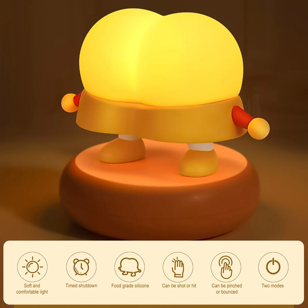 LED Night Light Butt-Shaped Rechargeable Touch Silicone Table Lamp Bedside Decoration Light For Kids Children Adult Room 2023