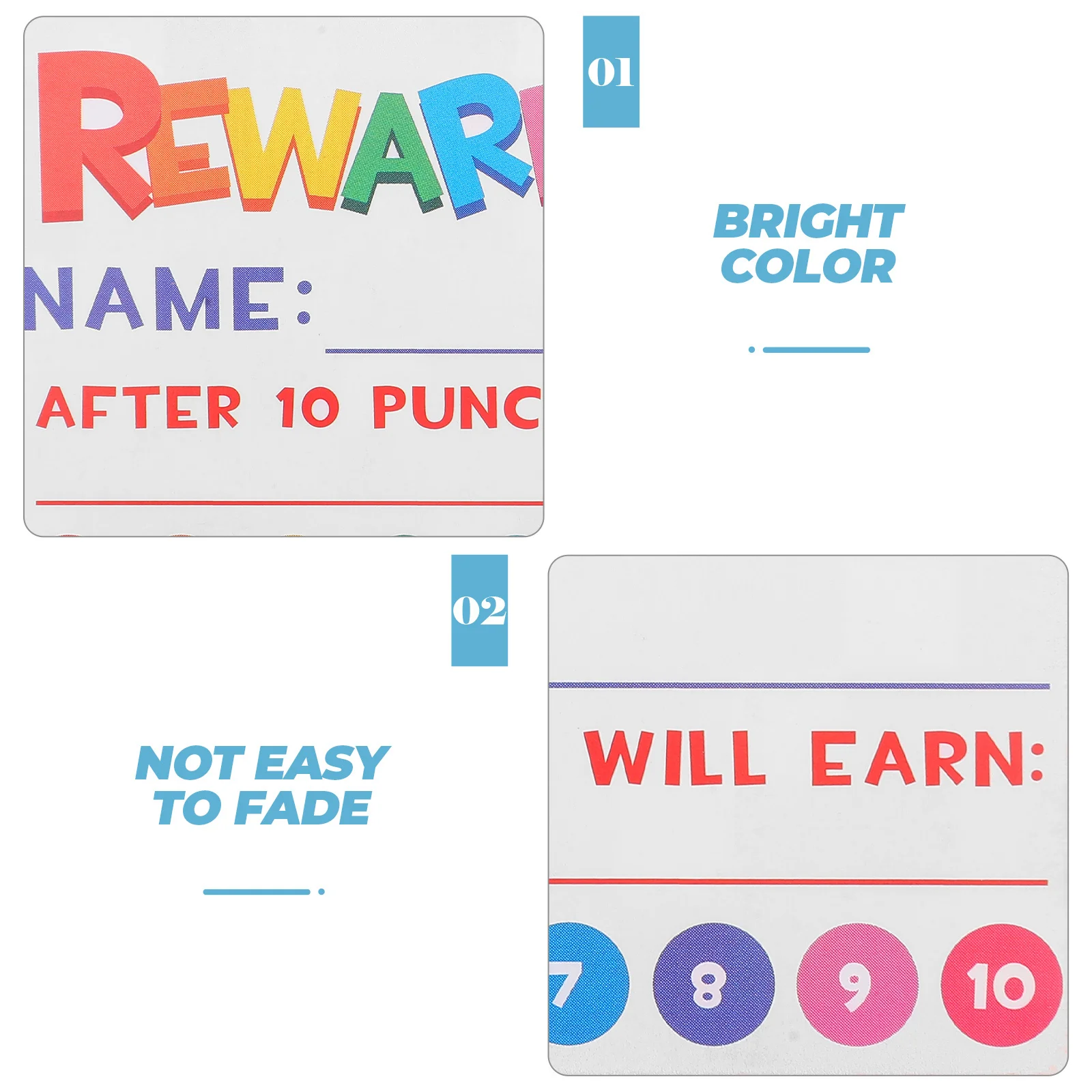 

300pcs Reward Punch Cards Cartoon Incentive Cards For Kids Teachers Classroom Motivational Tools Teaching Aids School Students