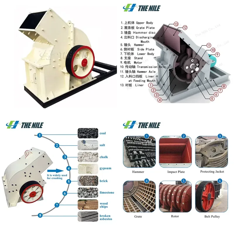 2026 CE High Quality Vertical Shaft Hammer Crusher Stone Pulverizer Hammer Mill Industrial Crusher