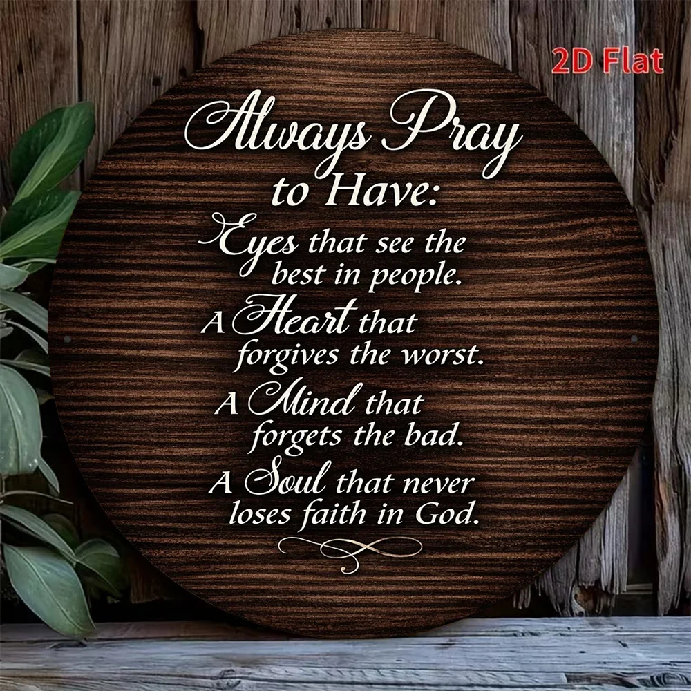 1pc 8X8In/20X20Cm 2D Flat Circular Sign, Vintage Plaque with 
