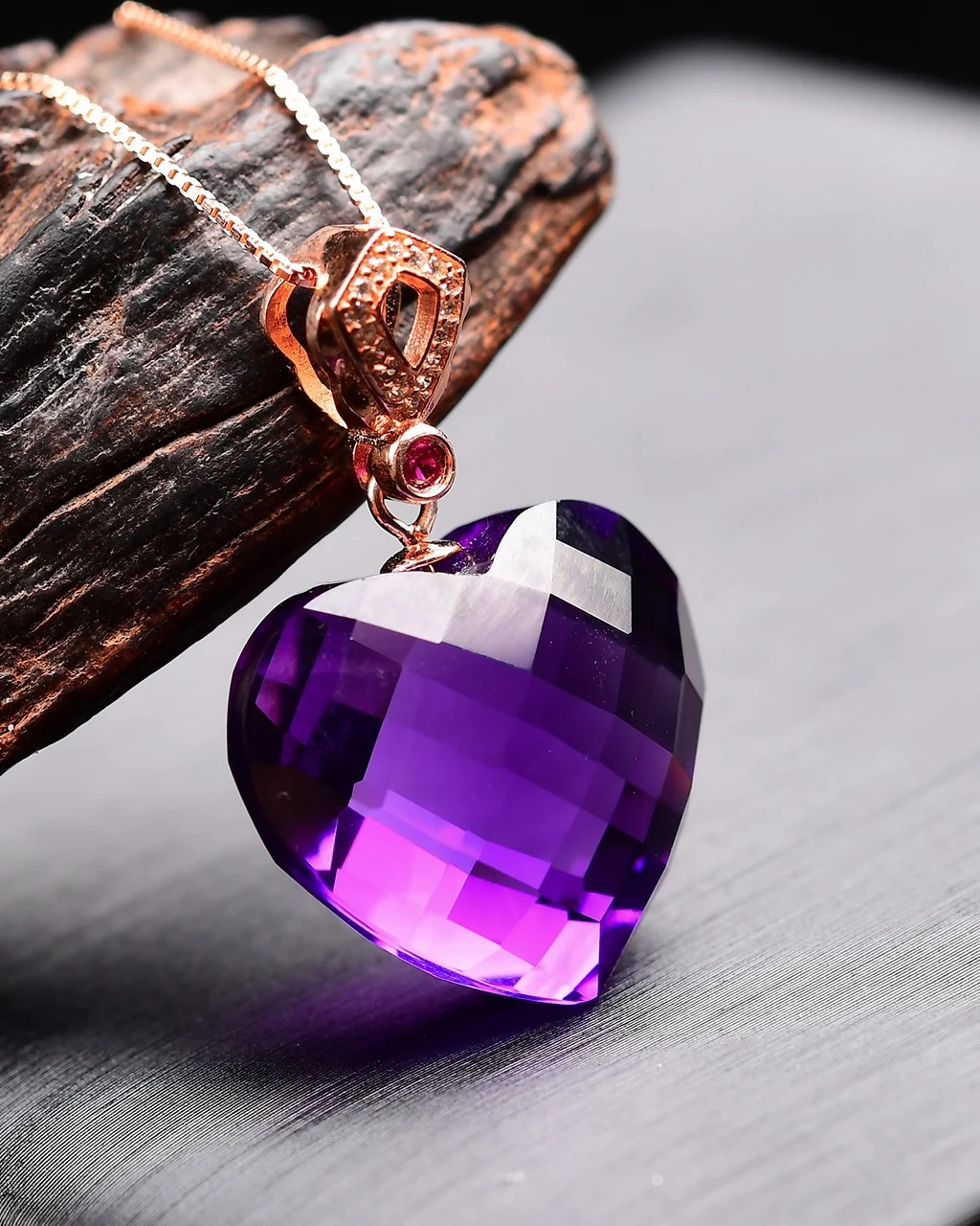 الخزامى الطبيعي الأرجواني جمشت قلادة كوارتز جمشت قلادة 19*17*9 مللي متر الأوجه مجوهرات حجر AAAAAA #2