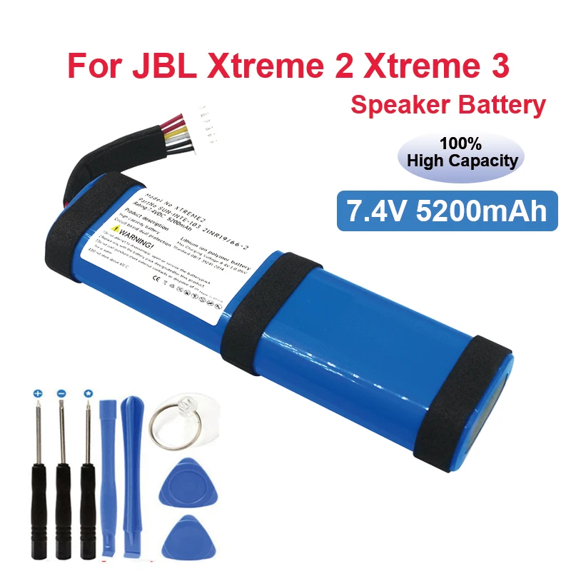 For JBL Xtreme 2 Xtreme 3 Xtreme2 Xtreme3 Replacement Battery 7.4V 5200mAh Bluetooth Speaker Batteries Acumulator 6wire Plug