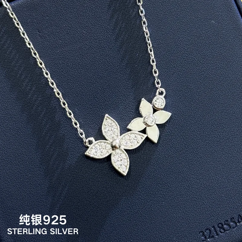 

2024 hot selling brand fashion S925 zircon flower luxury fashion women's necklace collarbone romantic party wedding jewelry gift