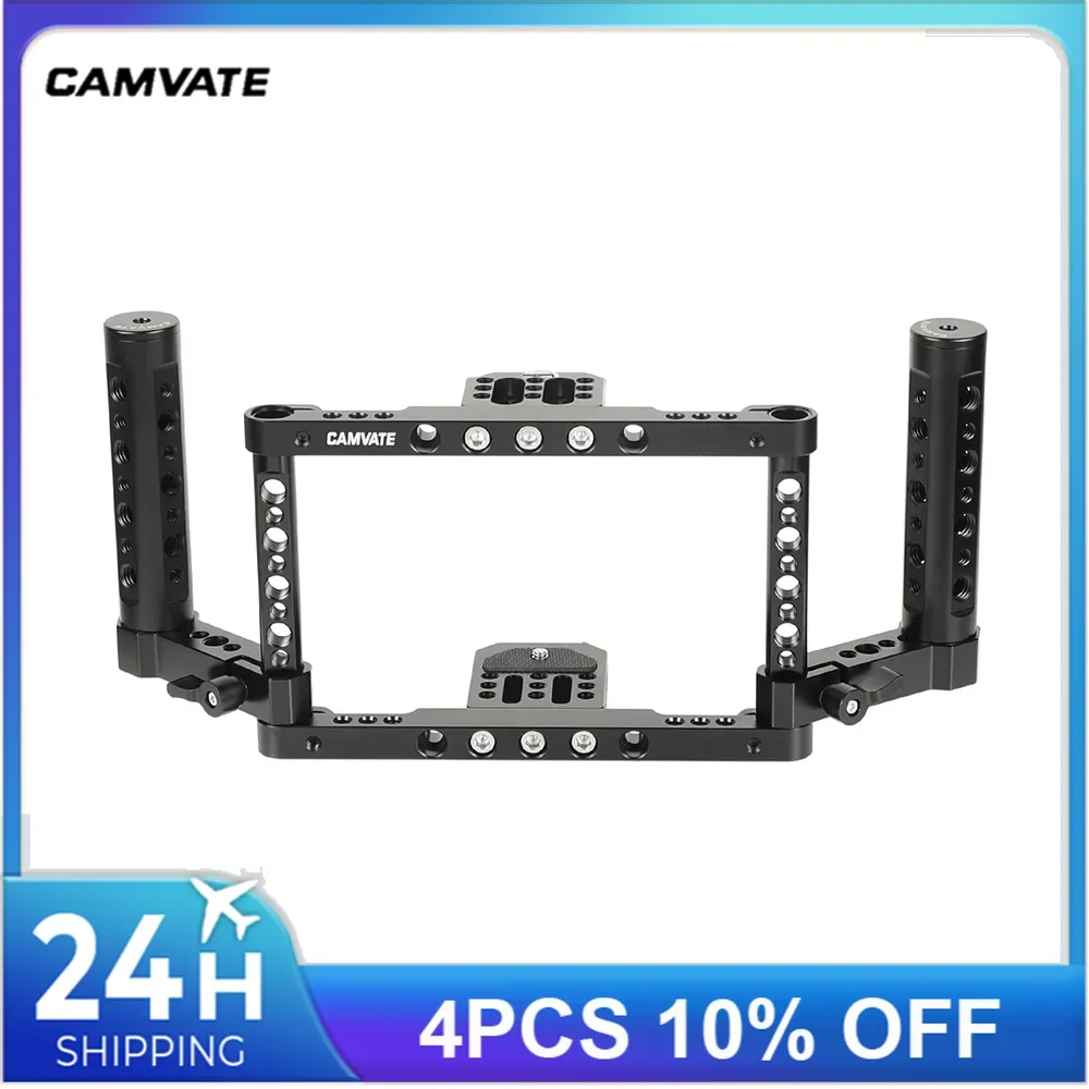 CAMVATE Director’s Monitor Cage Rig With Adjustable Dual Cheese Handgrip For 5