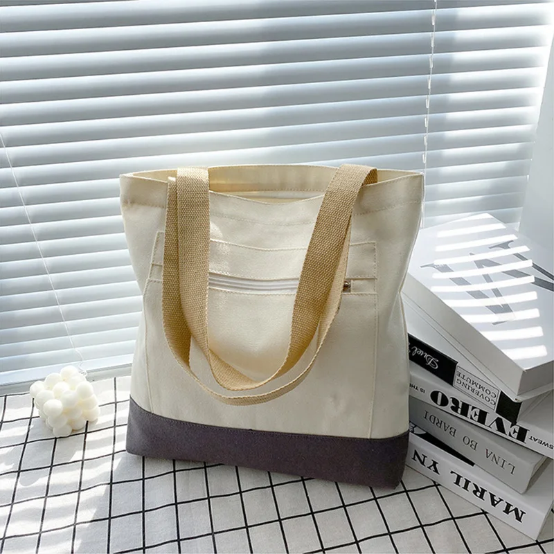 Bolso de lona INS para mujer con cremallera, bolsos Hobo, bolso de gran capacidad, bolso holgado, bolso de viaje para ir al trabajo, monederos y bolsos