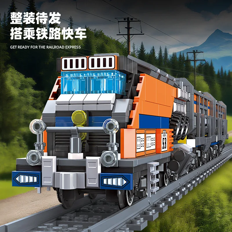 IN MAGAZZINO 59096 MOC Ferrovia Express Building Blocks Assemblaggio Treno Tracce Mattoni Modello Giocattoli FAI DA TE per I Ragazzi Set Regalo Di Natale