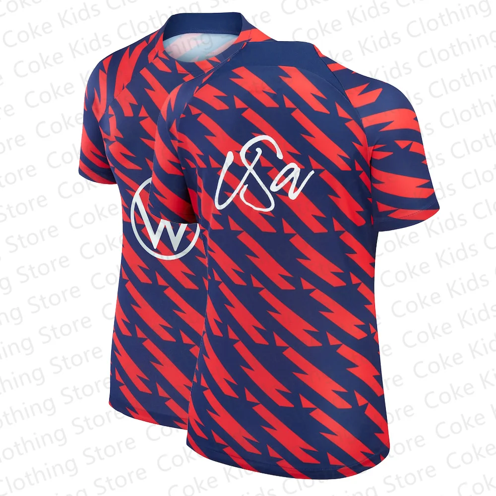 2023 USWNT Pre-Match Train Top Football Jersey For Adults Kids Summer Sports Soccer Training Tees Quick-Drying Tshirts Clothing