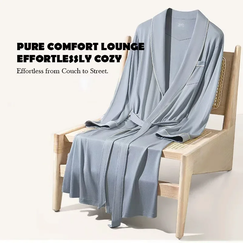 رداء صالة مشروط فائق النعومة للرجال رداء حمام حريري ناعم للخريف والشتاء رداء مريح حريري ناعم للرجال