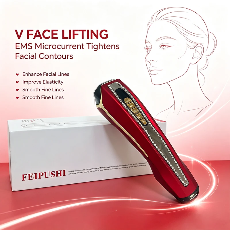 Upgraded Heating Facial Vibration Massager LED Phototherapy Anti Aging Dull Skin Improve Pigmentation Skin Elasticity Lifting