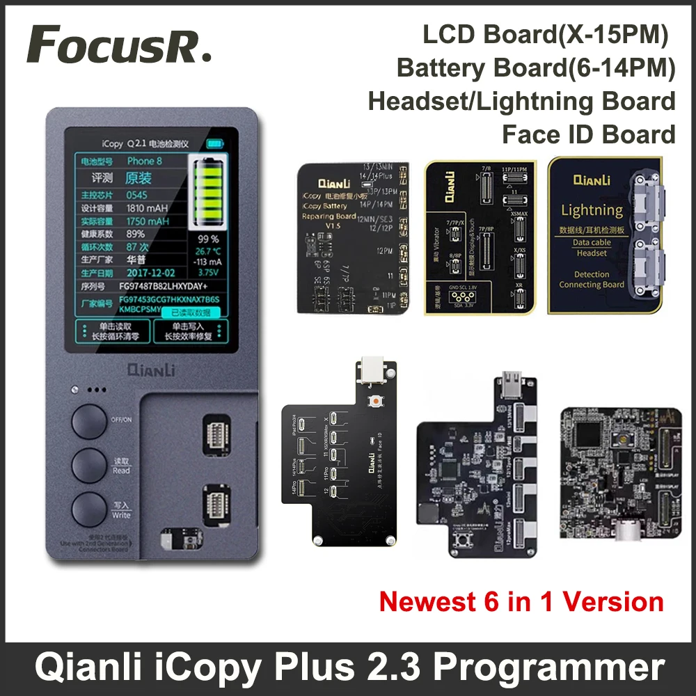 Qianli iCopy Plus 2.3 LCD True Tone Light Sensor แบตเตอรี่ซ่อมสําหรับ X XS 11 12 13 14 Pro Max Vibrator EEPROM Recovery Programmer