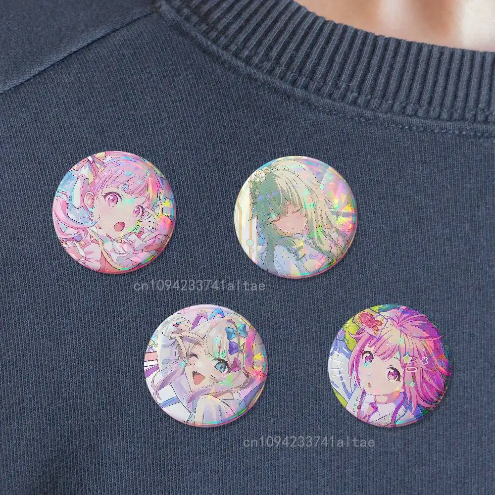 Anime Project Game S-SEKAI Badges Round Cosplay Pin Bag Decor Fans Collect Friends Gifts Brooch Souvenir