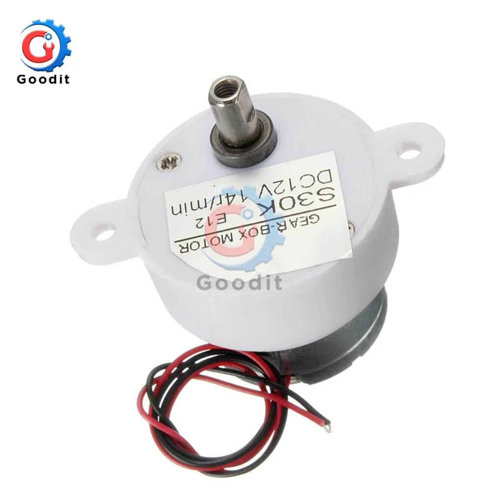 Electric Brushless Motor DC 12V High Torque Gear Motor Geared Box S30K Reduction Motor 14RPM 2 Wires for Electronic Toys Fan