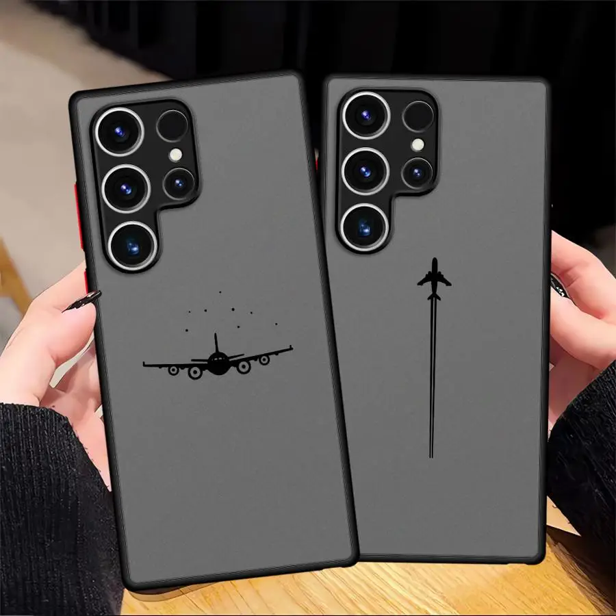 Custodia per Samsung Galaxy S9 S23 Ultra S8 S20 S24 S21 FE S25 S22 Plus Nota 20 10 Cover morbida Aereo Route Decollo