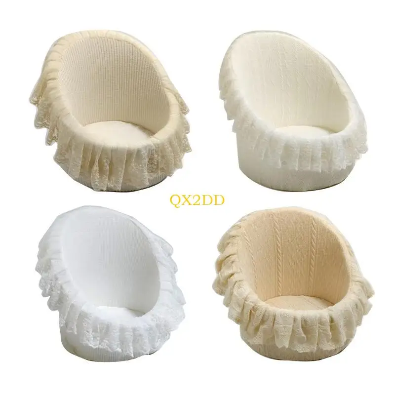 QX2D Newborn Photography Props Posing Sofa Baby Photoshoot Posing Props Furniture Photo Backdrop Accessories Photo Lace Sofa