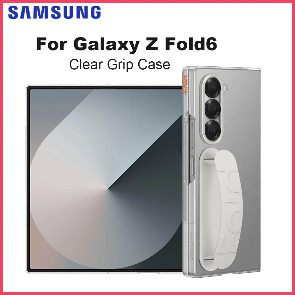 

Original For SAMSUNG Galaxy Z Fold6 Clear Phone Case Protective Cover with Grip Clear Case Shockproof EF-QF956