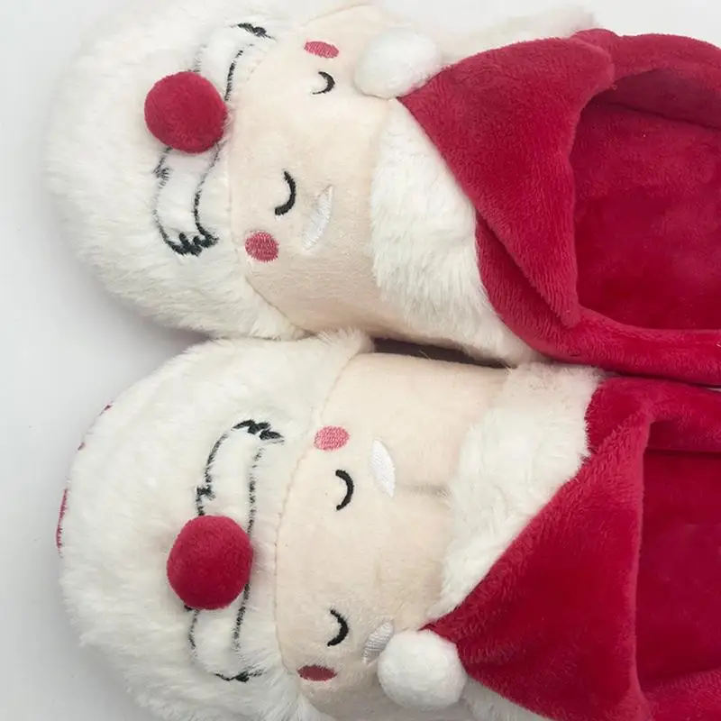 Cute Christmas Slippers Cute Fuzzy House Slippers Stuffed Bedroom Slippers For Women Unisex Non-Slip Soft Indoor Shoes Warm