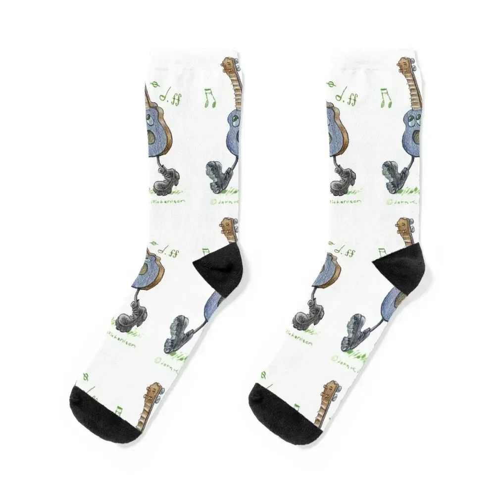 Singing Ukulele Cartoon Socks valentine gift ideas kids Stockings compression new in's Boy Child Socks Women's