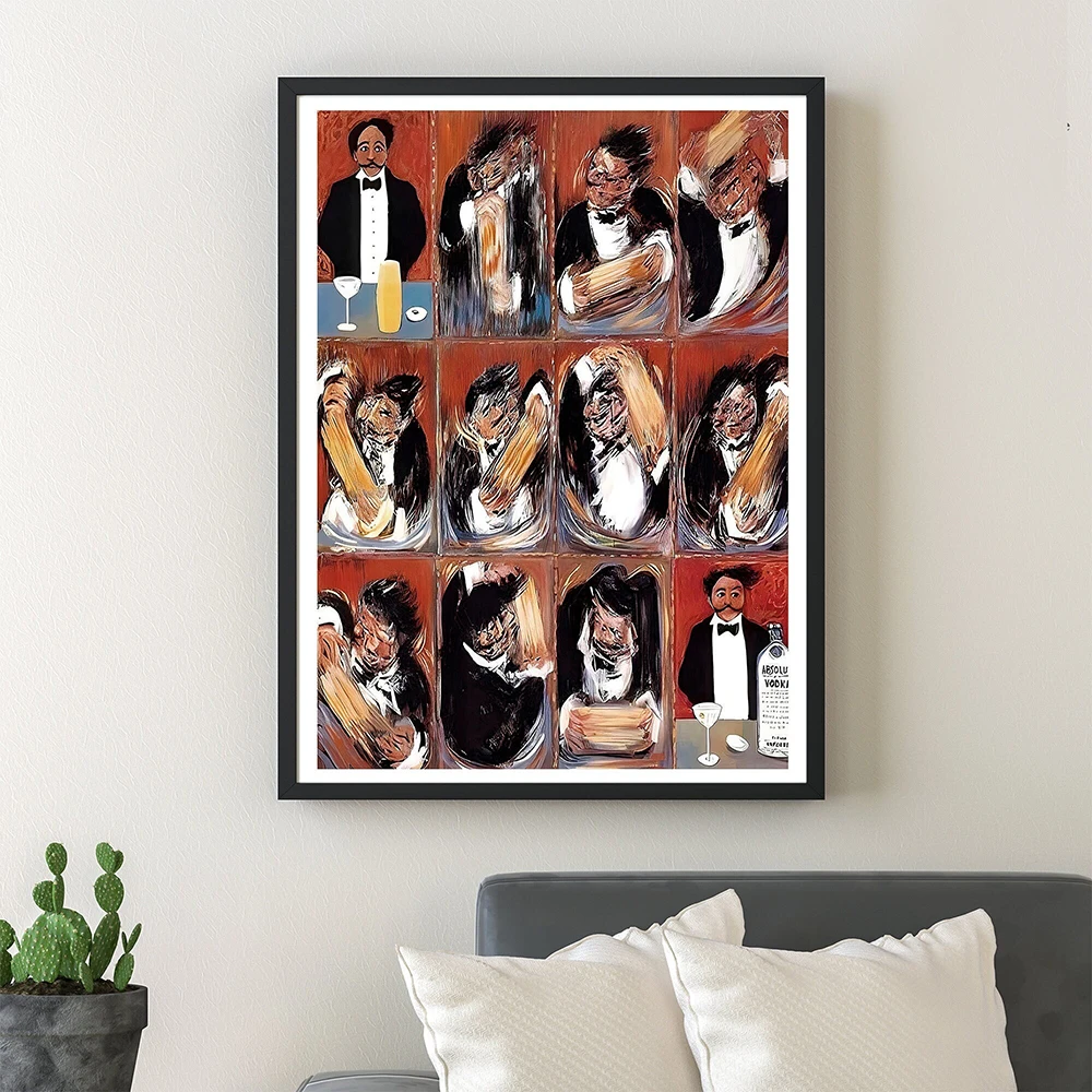 Guy Buffet The Making Of Perfect Martini Vintage Food&Drink Poster Wall Art Colorful Canvas Poster Livingroom Home Wall Decor