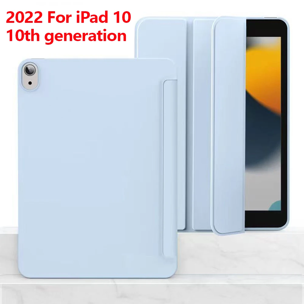 

Slim Case for Apple iPad 10 10th generation 10.9 ich 2022 A2757 A2777 A2696 Silicon Leather Smart Cover with Auto Sleep Wake