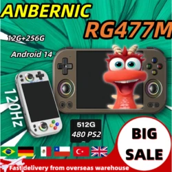 ANBERNIC RG 477M RG477M Retro Handheld Game Console Aluminum Alloy CNC 4.7Inch LTPS In-Cell Touch Screen Android 14 12G+256G NEW