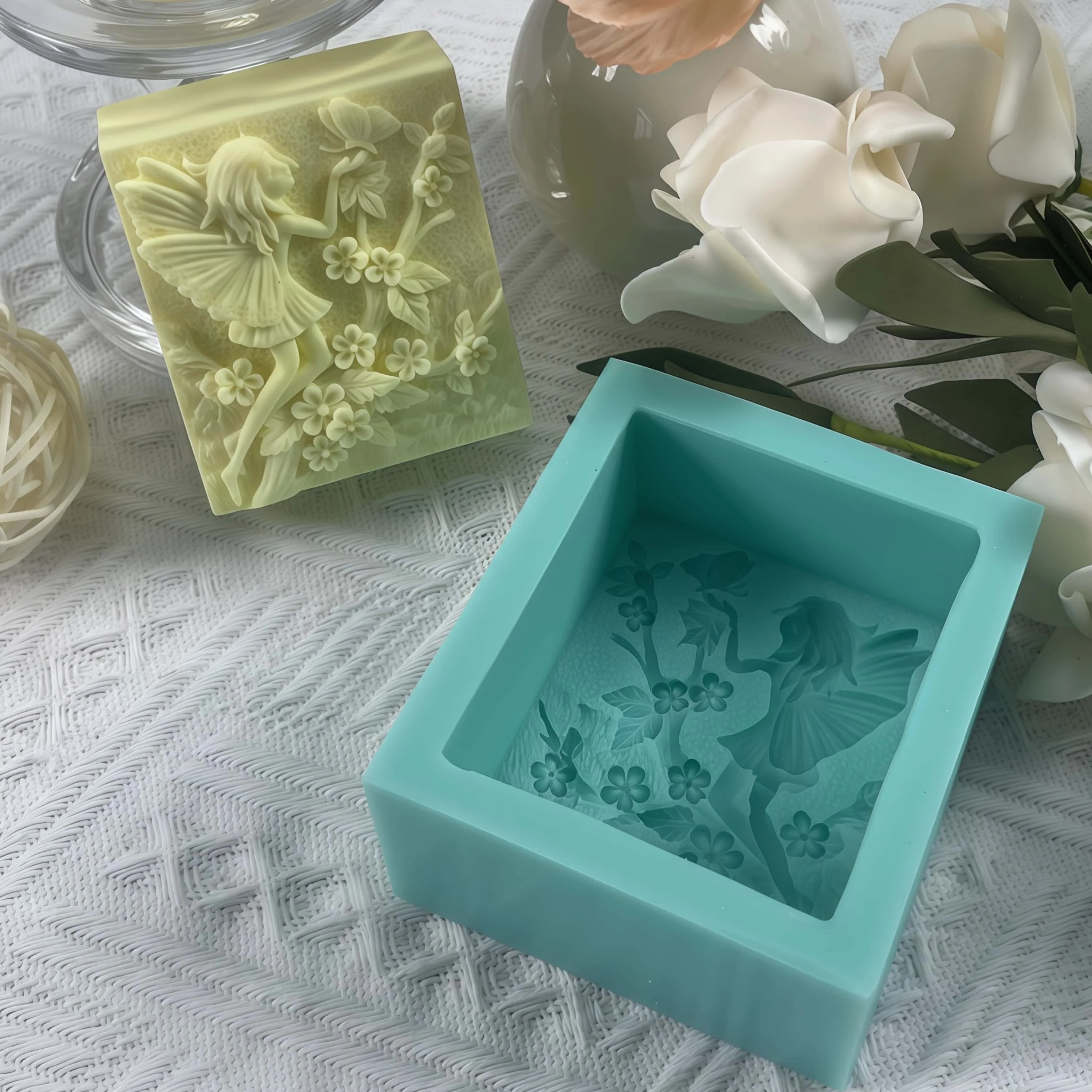 Silicone Soap Mold Flower Fairy Handmade Soap Molds Butterfly Cold Process Natural Soap Art Crafts Moulds Aroma Plaster DecoMold - view 5