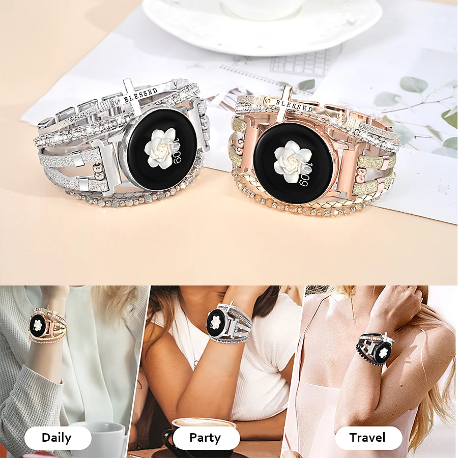 1pc 20mm Strap For Samsung Galaxy Watch 7 6 5 4 40 44mm  Watch 3(41mm) Watch 4 Classic (42/46) Gear S2 Classic Only Watch Band
