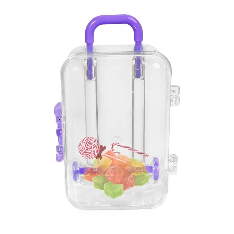 Mini Rolling Travel Suitcase Wedding Favors Box Desktop Trolley Movable Luggage Organizing Festival Candy Boxs Cute