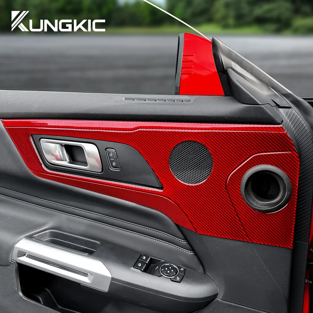 OUIO Car Protective Sticker for Ford Mustang GT 2024-2026 Carbon Fiber Exterior Trim Protection Anti-Scratch Trim Sticker Real