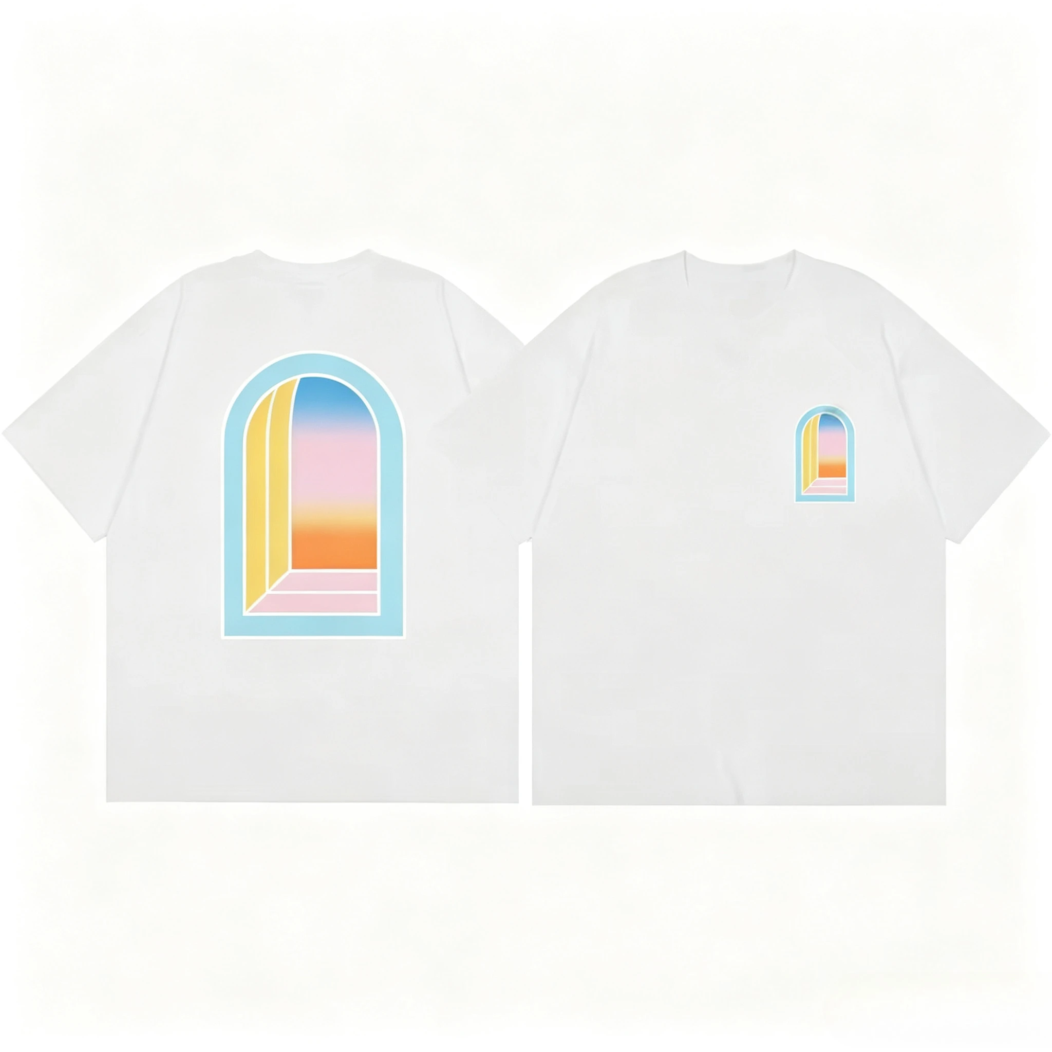 Cotton Tee Minimal Loose Streetwear Unisex Casual T-shirt Men Women Daily Fashion Top - view 2