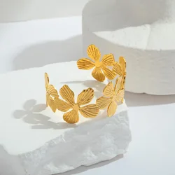PRISCA | Luxury Designer Woman Flower Bracelet. Stainless Steel.Banquet Party Charms. Retro. New Collection 2024