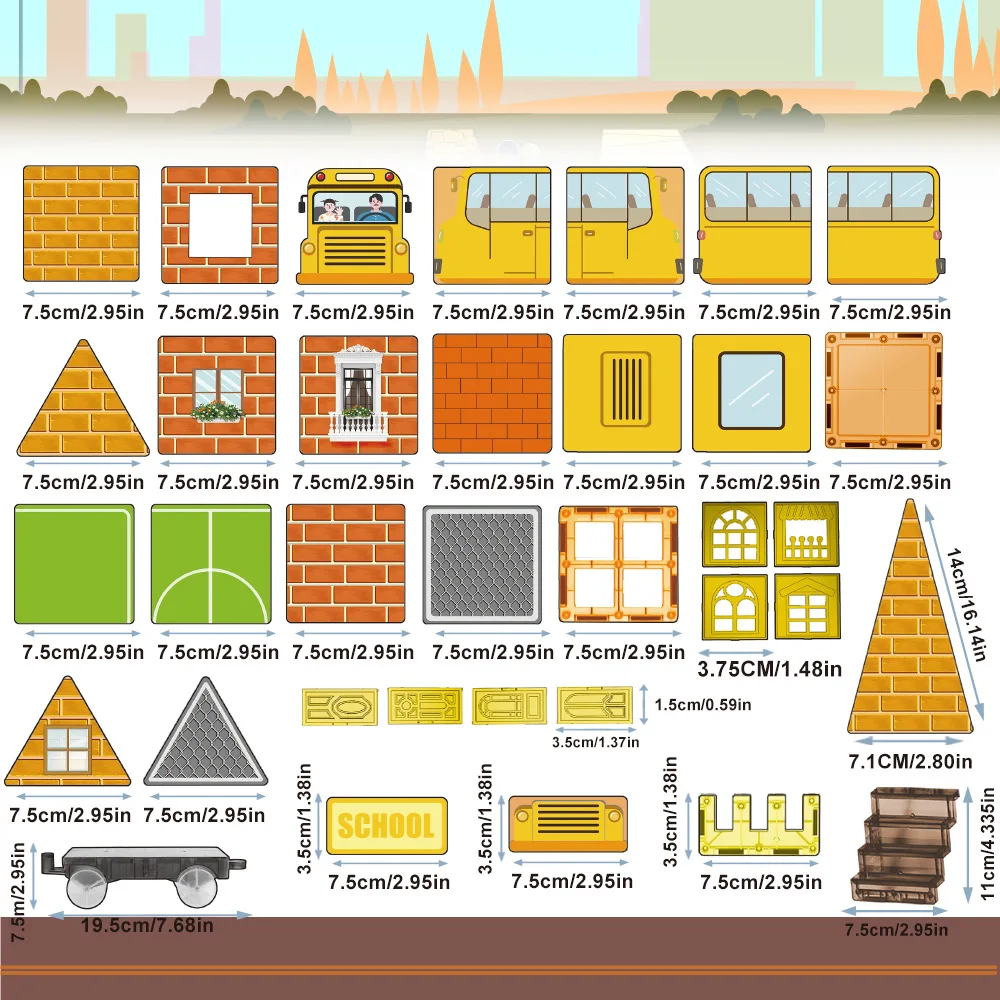 Kinderschloss Villa Magnetblatt Baustein farbiges Fenster magnetische Anziehung Jungen und Mädchen zusammengebautes Spielzeug