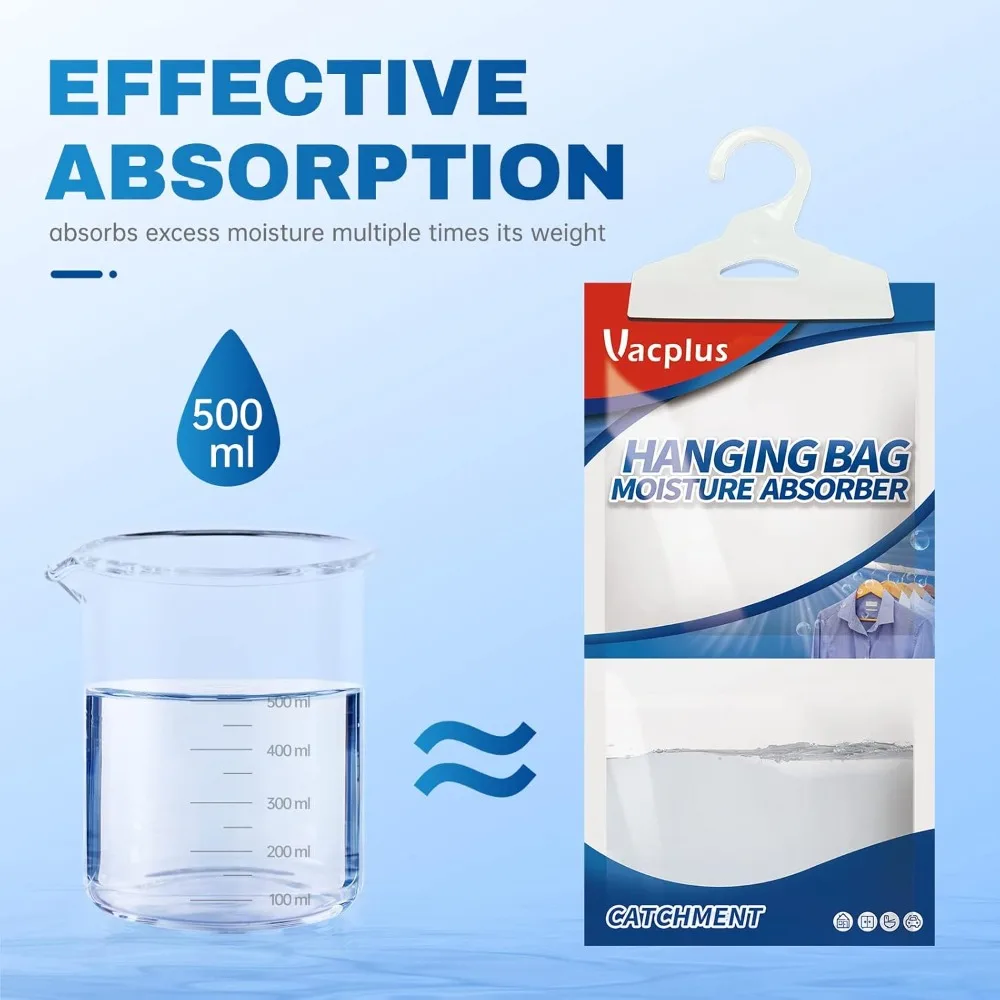 

Moisture Absorbers 30 Pack, Fragrance Free Hanging Humidity Packs with Sturdy Hook, Effective Closet - HOME