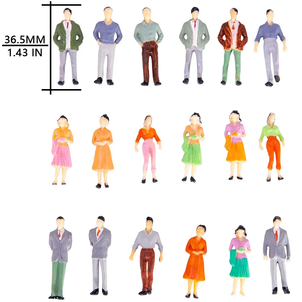 20PCS Miniature Figures Model ABS Plastic Painted People for Railway Train Layout/Sandtable Landscape/Diy Model Making/Diorama
