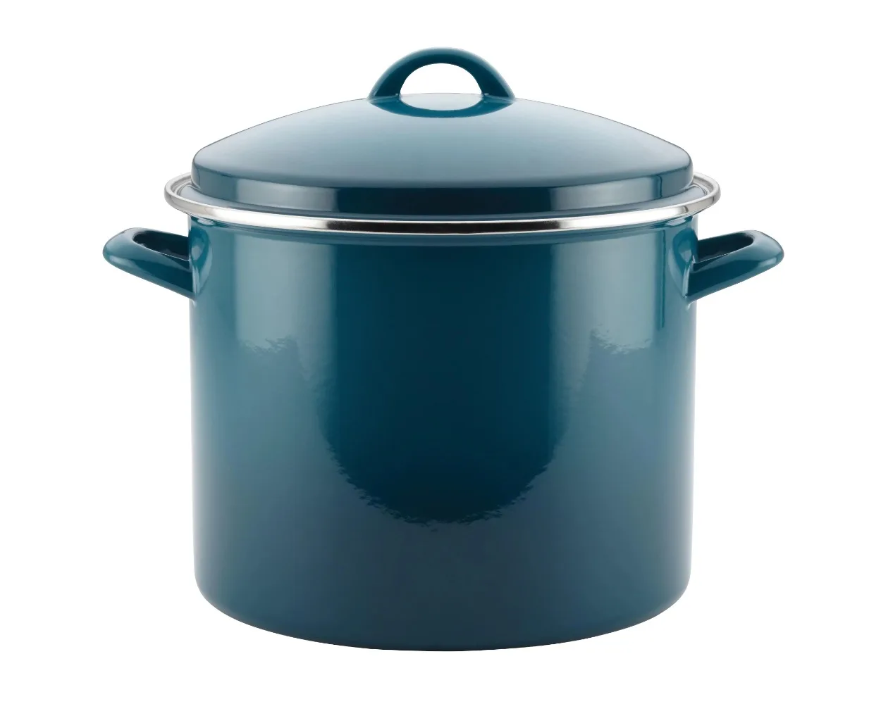 

Enameled Steel 12-Quart Stockpot with Lid Ocean Blue