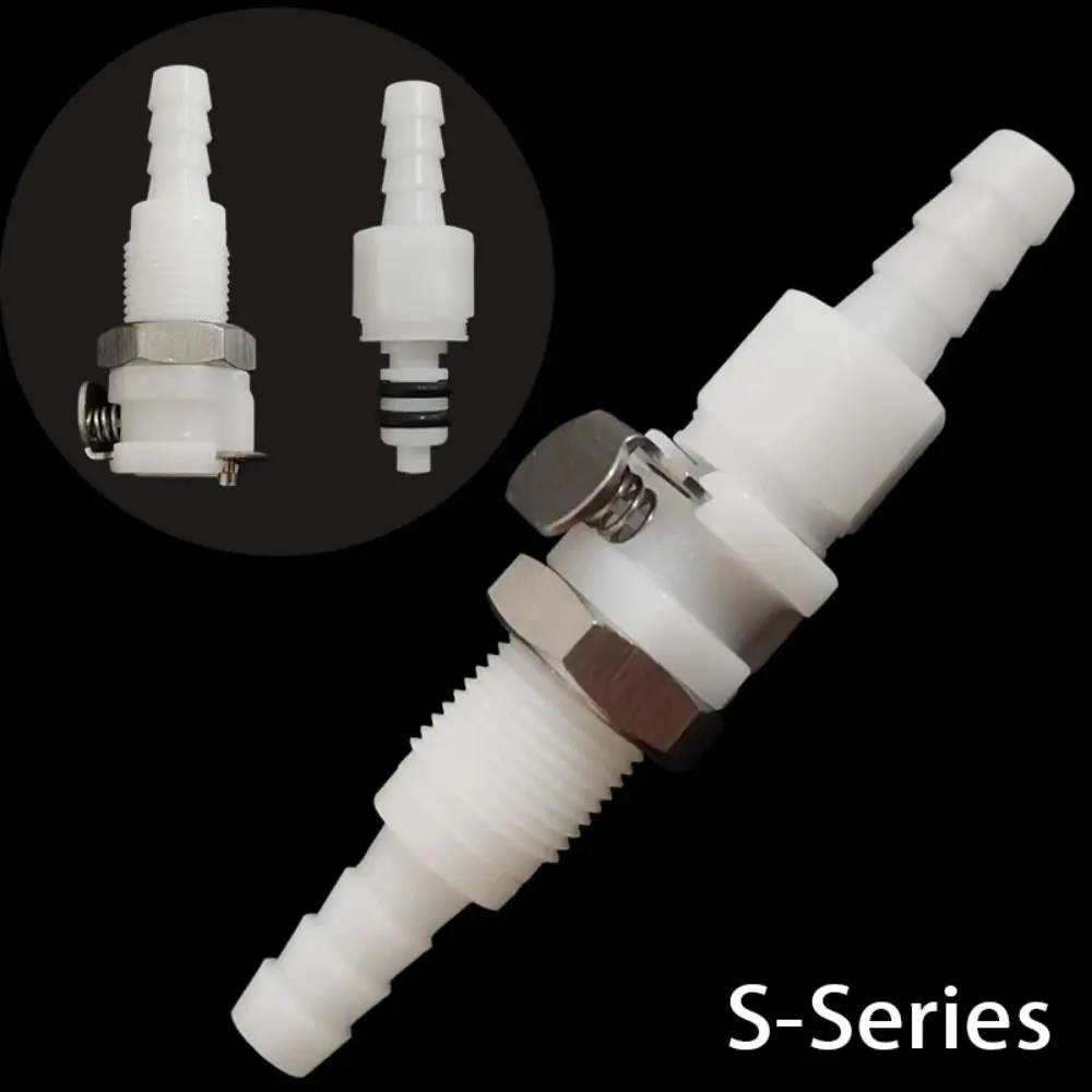 1Pc 3/16 1/4 Hose Barb Valved S-series Hose Joint Male Female Quick Shut-Off Tube Connector Durable Disconnect Fitting Coupling