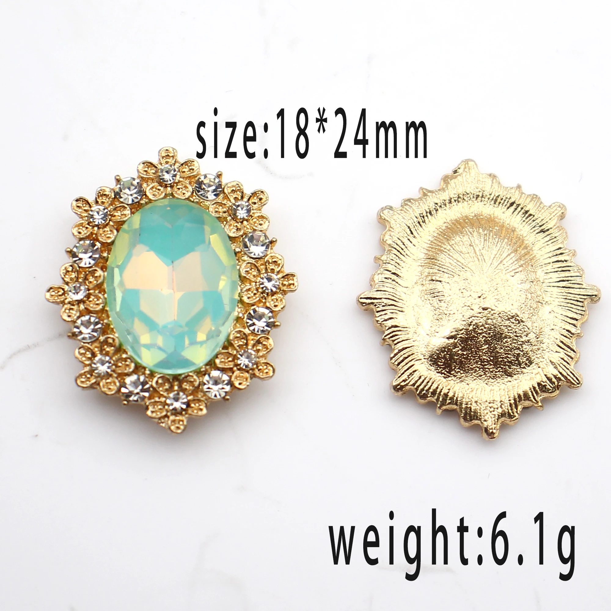 Sew On Rhinestone - 10 шт. 18×24 мм овальные пришивные