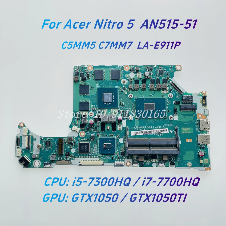 For Acer Nitro 5 AN515-51 Laptop Motherboard C5MMH C7MMH LA-E911P