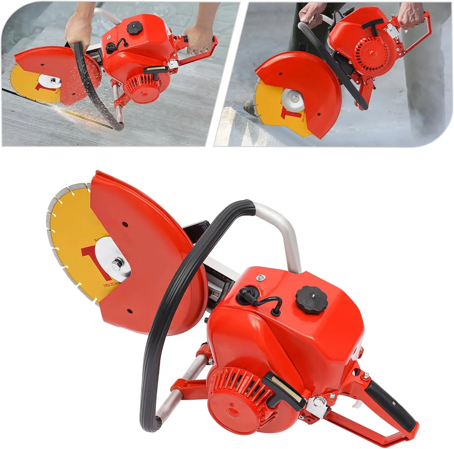 Gas Powered Concrete Cutter Wet/Dry Saw Cutting Machine With Funnel And Blade 78.5Cc 2-Stroke Concrete Circular Saw For Steel