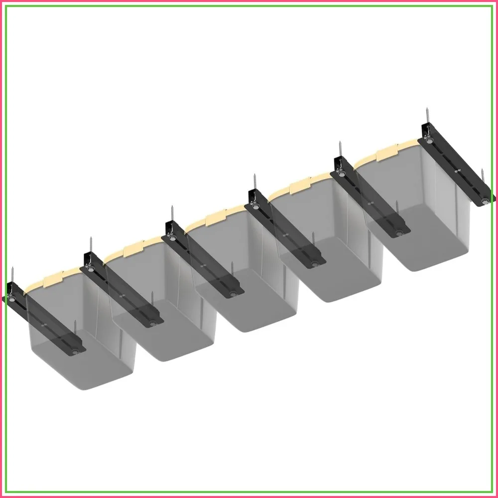 Heavy Duty Ceiling Tote Storage Rails, Garage Bin Storage Rack Adjustable Slide Rail (6 Pack for 5 Bins, Bins Not Included)
