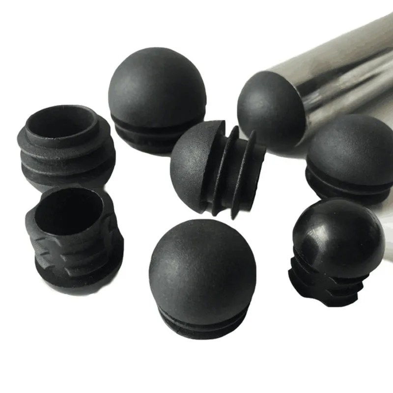 Plastic Round Head Ball Plugs Domed Blanking End Caps With Threaded Tube Pipe Inserts Plug Chair Table Hole Cover 13~76mm